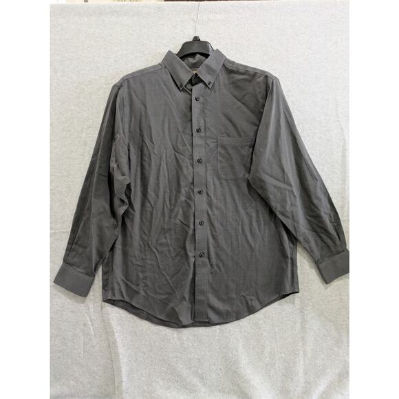 Roundtree & Yorke Gold Label Shirt Men's Large Black‎ Button Down Long Sleeves - Picture 1 of 6